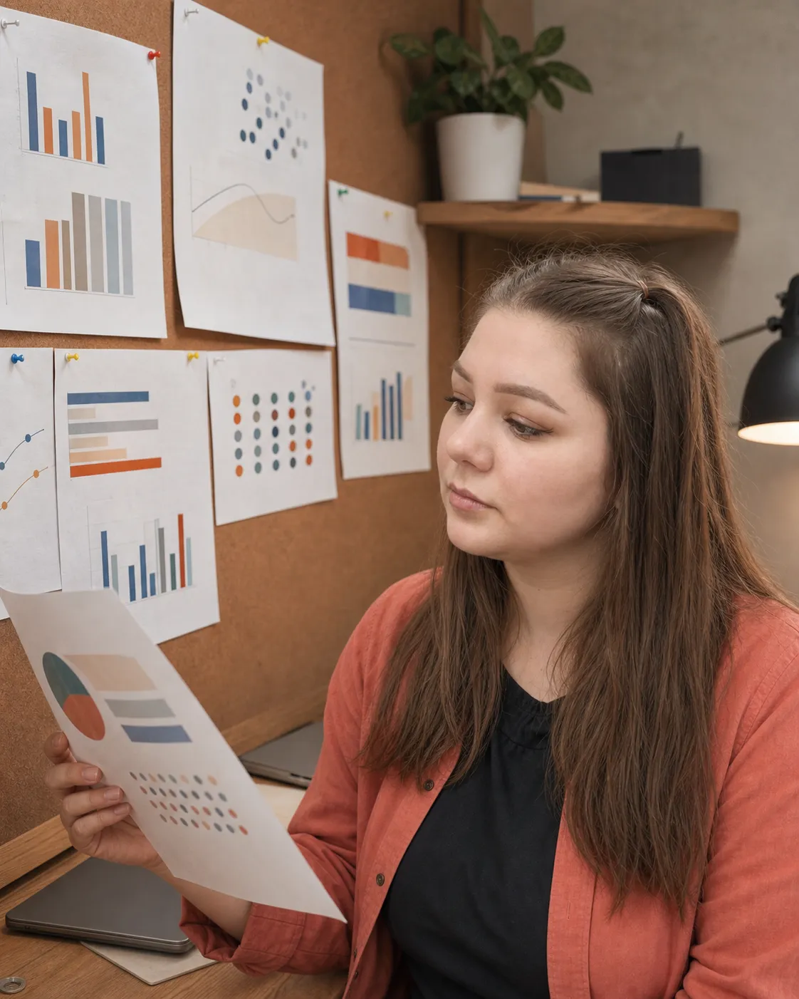 Polina reviewing a sequence of data visualisations