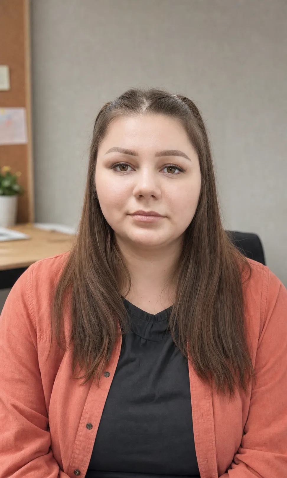 Polina Blyskunova in a quiet office training studio